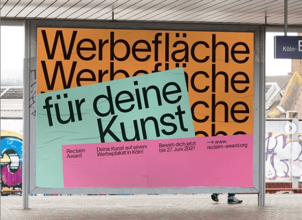 Kunst in Köln Reclaim Kollektiv Kunst auf Plakaten in Köln Künstler gesucht Gruppenausstellung kunst bewerbung