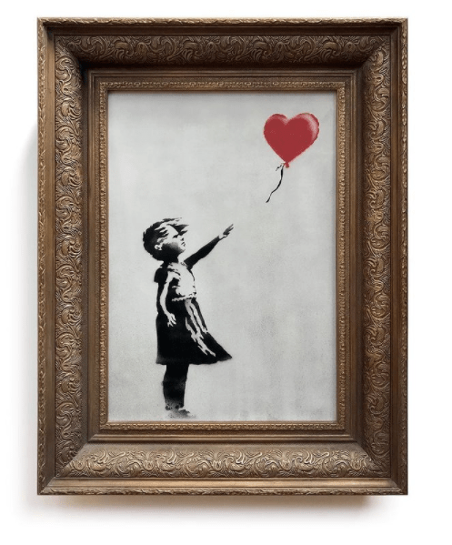 girl with balloon banksy auktion arttrado kunst online entdecken