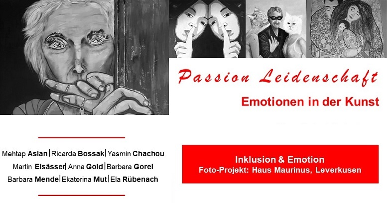 Kunst in Leverkusen: Ausstellung in der Rathaus Galerie: Passion Leidenschaft - Emotionen in der Kunst - Inklusion & Emotion - ARTTRADO