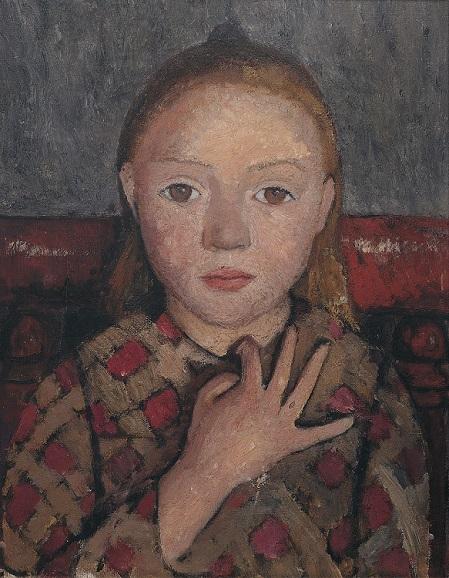 Paula Modersohn-Becker, Mädchenbildnis mit gespreizter Hand vor der Brust, 1905, Von der Heydt-Museum Wuppertal