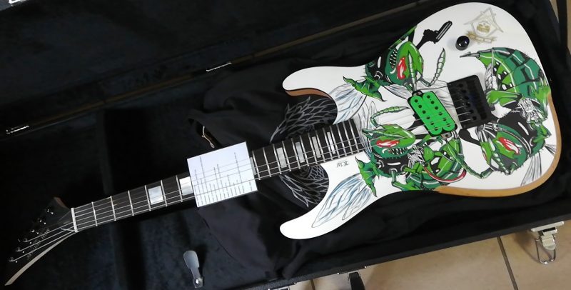 Werk der Woche #72 - Custom Guitar Green Hornet von Reen Flash - Individuelles Gitarren-Design im Trash Container: Kunst entdecken - ARTTRADO galerie kunst kaufen individuelle auftragsarbeiten künstler finden gitarre kaufen online