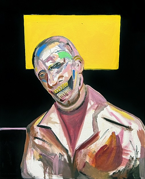 man at the bar by Tyler Scully - Ölgemälde von US-Künstler Tyler Scully auf arttrado entdecken. Surreale Porträts und Auftragsarbeiten...
