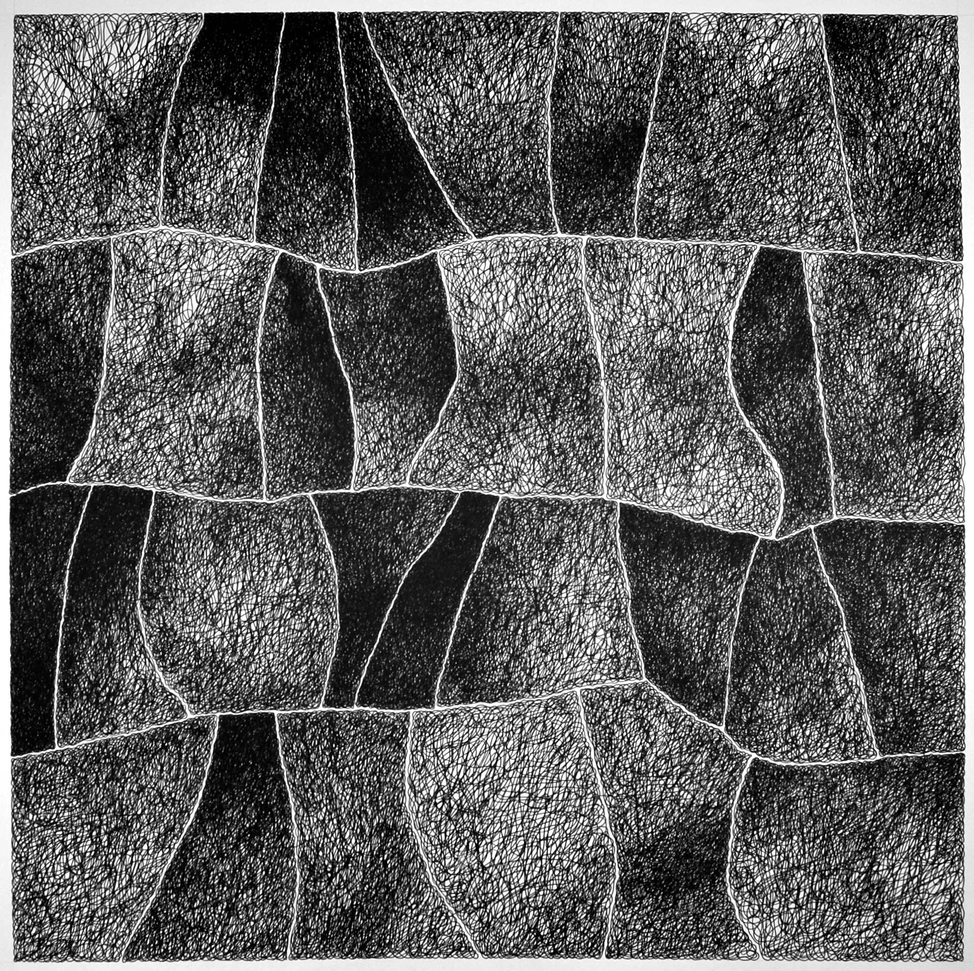 Serielle LinienzeichnungNachzeichnung der Papierecken mit überstehendem Zeigefinger Graphit, 60 x 60 cm, 1987 - Gerd Jansen im Interview mit ARTTRADO Plattform für Kunst und Kultur.