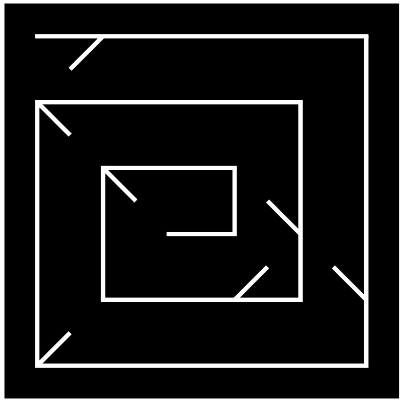 Die Linie wird zum Zahlenstrahl, Primzahlen 63–98, Digitaldruck, 50 × 50 cm, 2002 - Die Linie wird zum Zahlenstrahl, Primzahlen 63–98, Digitaldruck, 50 × 50 cm, 2002